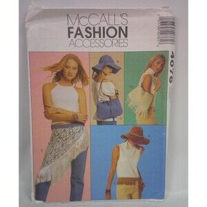 McCalls Fashion Accessories 4076 Hats Hip Wrap and Bag Pattern Uncut